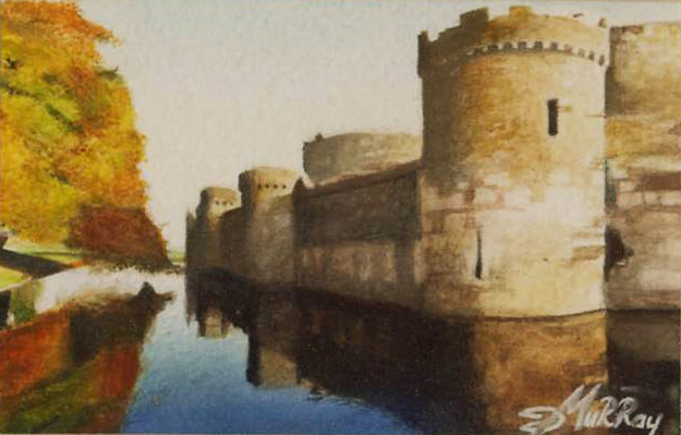 the castle miniature watercolour