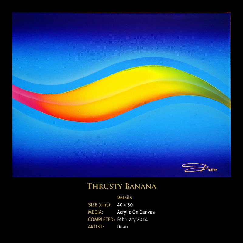 thrusty banana abstract on canvas