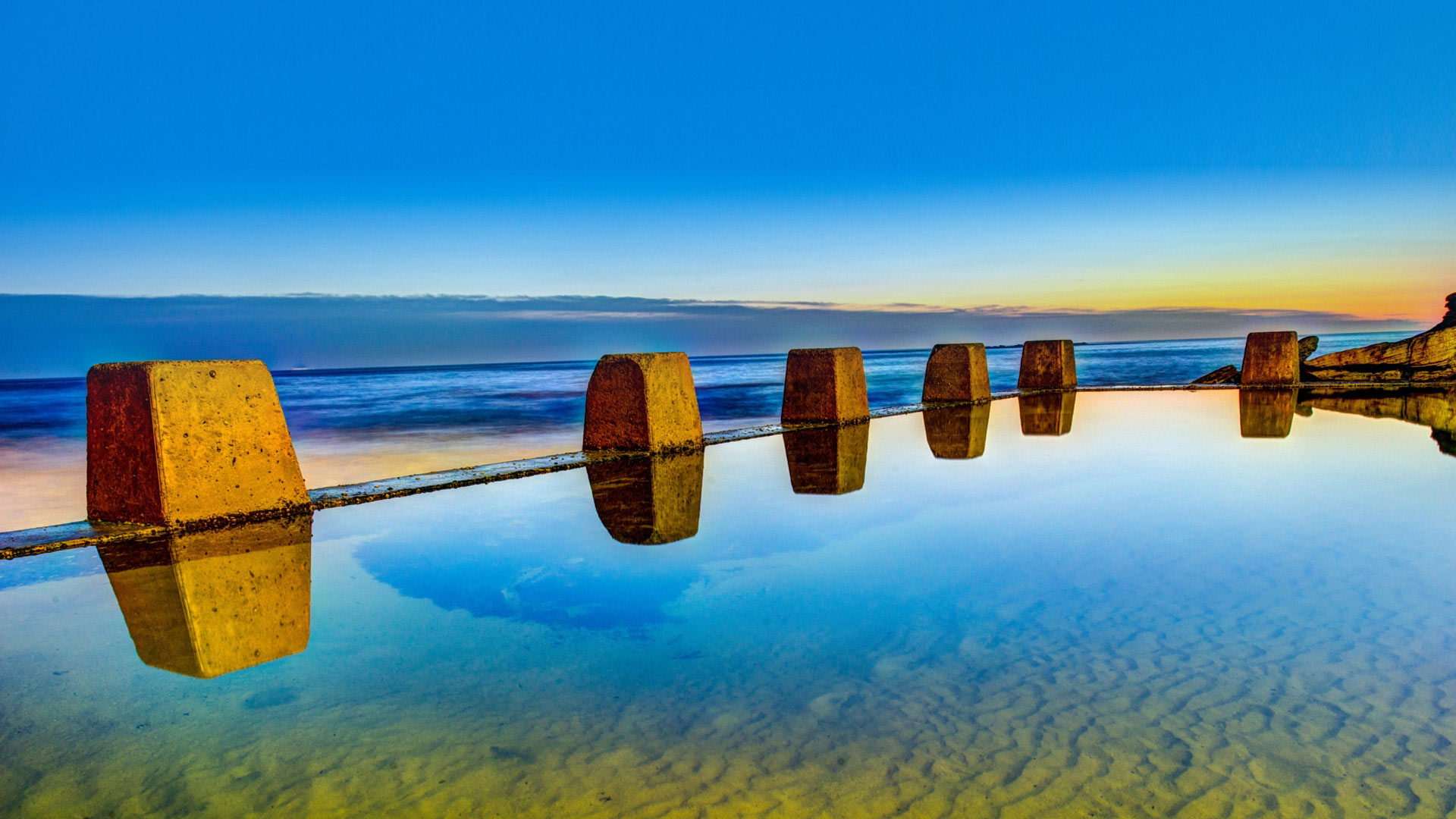 still pool by the ocean, beach, seaside. nature