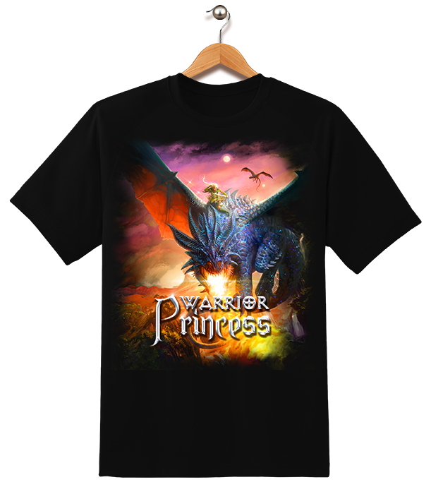 warrior princess dragon t-shirt design